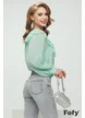 Bluza dama eleganta verde menta cu anchior si jabou spiralat 