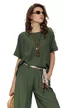 Bluza dama premium din vascoza racoroasa olive colier bohemian