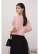 Bluza dama tricotata roz premium cu smiley face