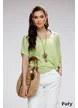 Bluza dama verde lime de vara racoroasa din doua piese colier inclus