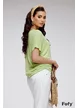 Bluza dama verde lime de vara racoroasa din doua piese colier inclus