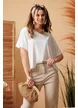 Bluza de vara alba din lyocel organic cu design sofisticat