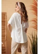 Bluza de vara alba din lyocel organic cu design sofisticat