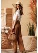 Bluza de vara alba din lyocel organic cu volane si colier boho de lemn