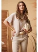 Bluza de vara bej din lyocel organic cu design sofisticat