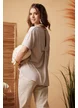 Bluza de vara bej din lyocel organic cu design sofisticat