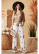 Bluza de vara bej din matase satinata de vascoza maneca fluture