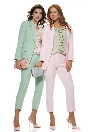 Bluza eleganta din tricot premium vernil cu volane spiralate