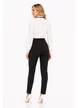 Bluză Fofy elegantă din voal alb si dantela neagra si accesoriu pretios cu strassuri