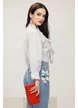 Camasa dama alba eleganta cu jabou plisat si funda din bumbac 100%