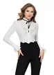 Camasa dama alba Fofy cu jabou elaborat din dantela premium