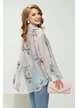 Camasa dama alba premium din matase tencel cu broderie florala si aplicatii din margele