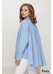 Camasa dama casual cu design inedit plisata la spate din bumbac 100% bleu
