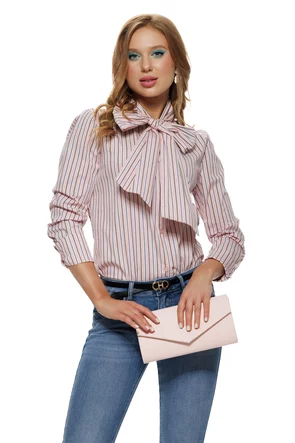 Camasa dama eleganta cristal rose cu dungi si funda maxi innodata