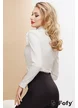 Camasa dama eleganta Fofy alba cu platca din dantela premium cu perle si strasuri