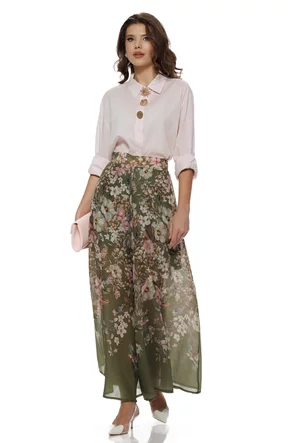 Camasa dama eleganta roz din vascoza cu accesorii metalice aurii