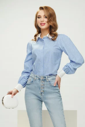 Camasa dama office Fofy din bumbac cu fundite decorative