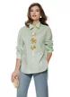 Camasa dama verde menta cu accesorii speculaculoase