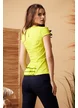 Camasa Fofy lime de vara din bumbac usor elastic cu peplum si floare din organza