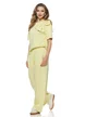 Compleu dama din bumbac premium lime pantalon si tricou cu funda