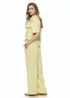Compleu dama din bumbac premium lime pantalon si tricou cu funda