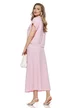 Compleu dama din bumbac premium roz fusta si bluza
