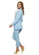 Compleu dama elegant baby blue sacou cu revere si cordon pantalon conic