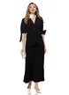 Compleu dama elegant negru cu fusta plisata si sacou lejer cu fundite