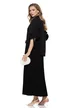 Compleu dama elegant negru cu fusta plisata si sacou lejer cu fundite