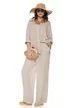 Compleu dama premium bej nature din in 100%camasa si pantalon