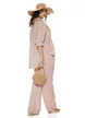 Compleu dama premium roz din in 100% camasa si pantalon