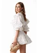 Compleu dama spectaculos cloud dancer cu inimioare fusta cu volane si bluza cu funda