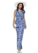 Compleu de vara imprimeu sicilian ceramic vesta cu cordon si pantalon cu pense