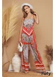 Compleu lejer dama de vara satinat cu pantalon si top tip esarfa cu imprimeu boho paisley
