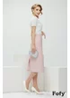 Fusta eleganta midi din tweed roz premium si captuseala satinata