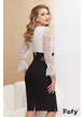 Fusta Fofy eleganta conica neagra cu talie inalta si aplicatie premium de margele si paiete