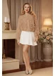 Fusta mini plisata din tricot premium alb