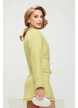 Fusta premium eleganta din tweed lime cu paiete fine si detalii franjurate