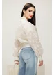 Geaca dama din organza brodata premium cu dublura din dantela