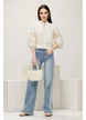 Geaca dama din organza brodata premium cu dublura din dantela