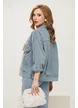 Geaca de blugi premium oversize albastra innobilata cu cristale maxi