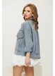 Geaca de blugi premium oversize albastra innobilata cu cristale maxi