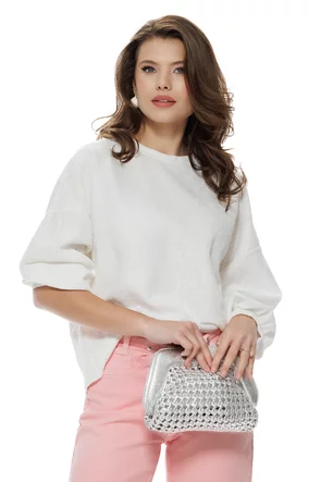 Hanorac dama alb dantelat din vascoza premium