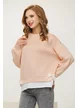 Hanorac dama casual roz din bumbac supersoft cu fundite