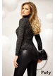 Helanca neagra dama cu fir delicat de lurex