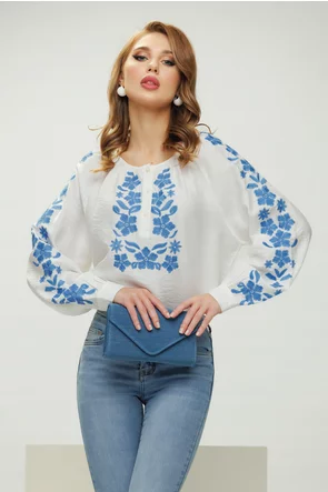 Ie dama din vascoza premium cu broderie albastra 
