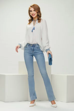Ie dama premium din rayon cu broderie si insertii de blug