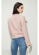 Jacheta dama din tweed premium roz  cu buzunare si nasturi metalici