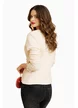Jacheta dama eleganta din tricot premium crem cu decolteu petrecut si conturat cu broderie cu paiete picture - 2
