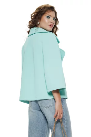 Jacheta dama premium verde menta croi retro si brosa